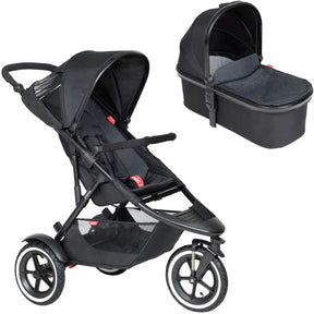 Phil & Teds Sport V6 Pushchair + Snug Carrycot, Black