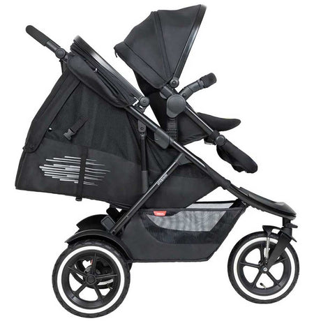 Phil & Teds Sport V6 Pushchair + Double Kit, Black