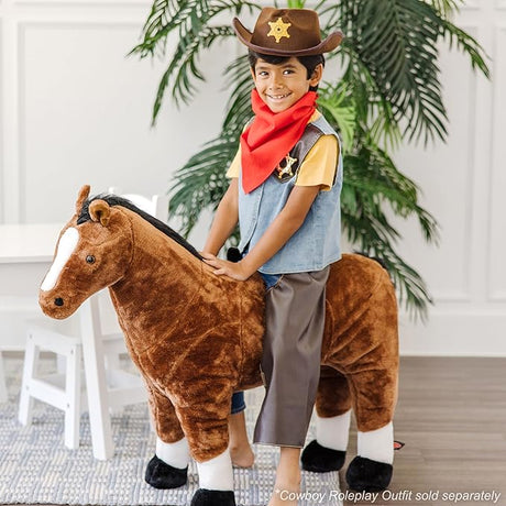 Melissa & Doug Cowboy Role Play Costume Set (5 pcs) - Includes Faux Leather Chaps - Cowboy Dress-Up Role Play Costume with Vest for Boys and Girls 3-5 years