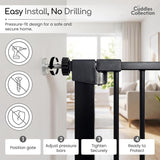 Cuddles Collection Pressure Fit Stair Gate 76–83cm – Black