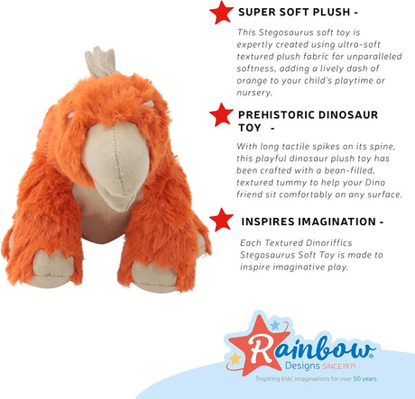 Rainbow Designs Dinoriffic Stegosaurus Textured Soft Toy