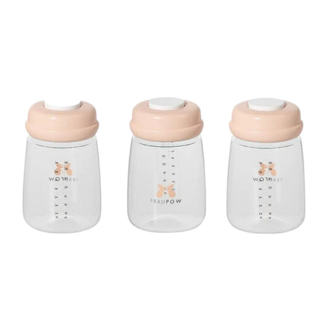 Fraupow Leak-Proof Milk Storage and Baby Feeding Bottles, 200ml, Pack of 3