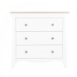 CuddleCo Clara 3 Drawer Dresser & Changer, White/Ash
