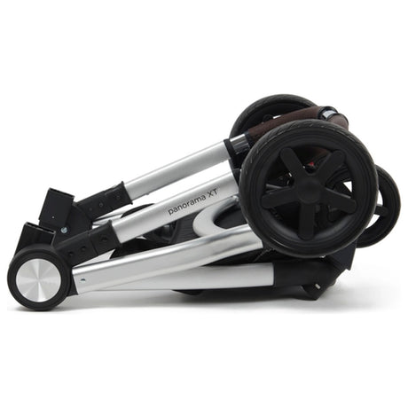 BabyLo Panorama XTi Premium Travel System & Starter Nursery Bundle including Isofix Base, Grey on Silver Chassis