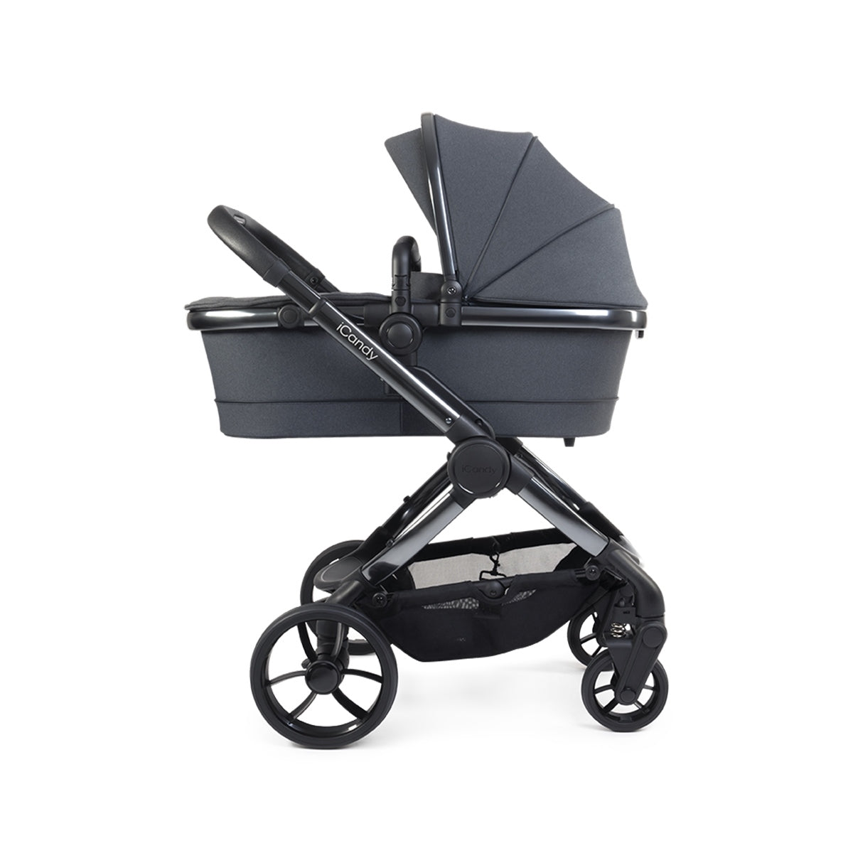 iCandy Peach 7 Premium iSize Travel System & Starter Nursery Bundle including Isofix Base, Dark Grey Phantom