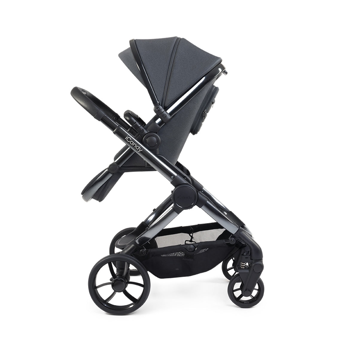 iCandy Peach 7 Premium iSize Travel System & Starter Nursery Bundle including Isofix Base, Dark Grey Phantom