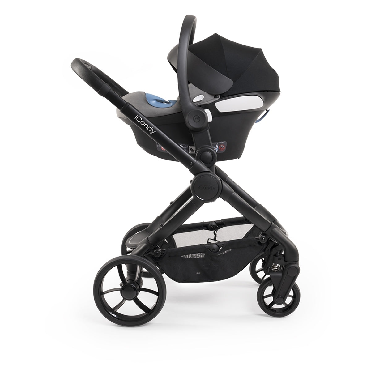 iCandy Peach 7 Premium iSize Travel System & Starter Nursery Bundle including Isofix Base, Black Edition