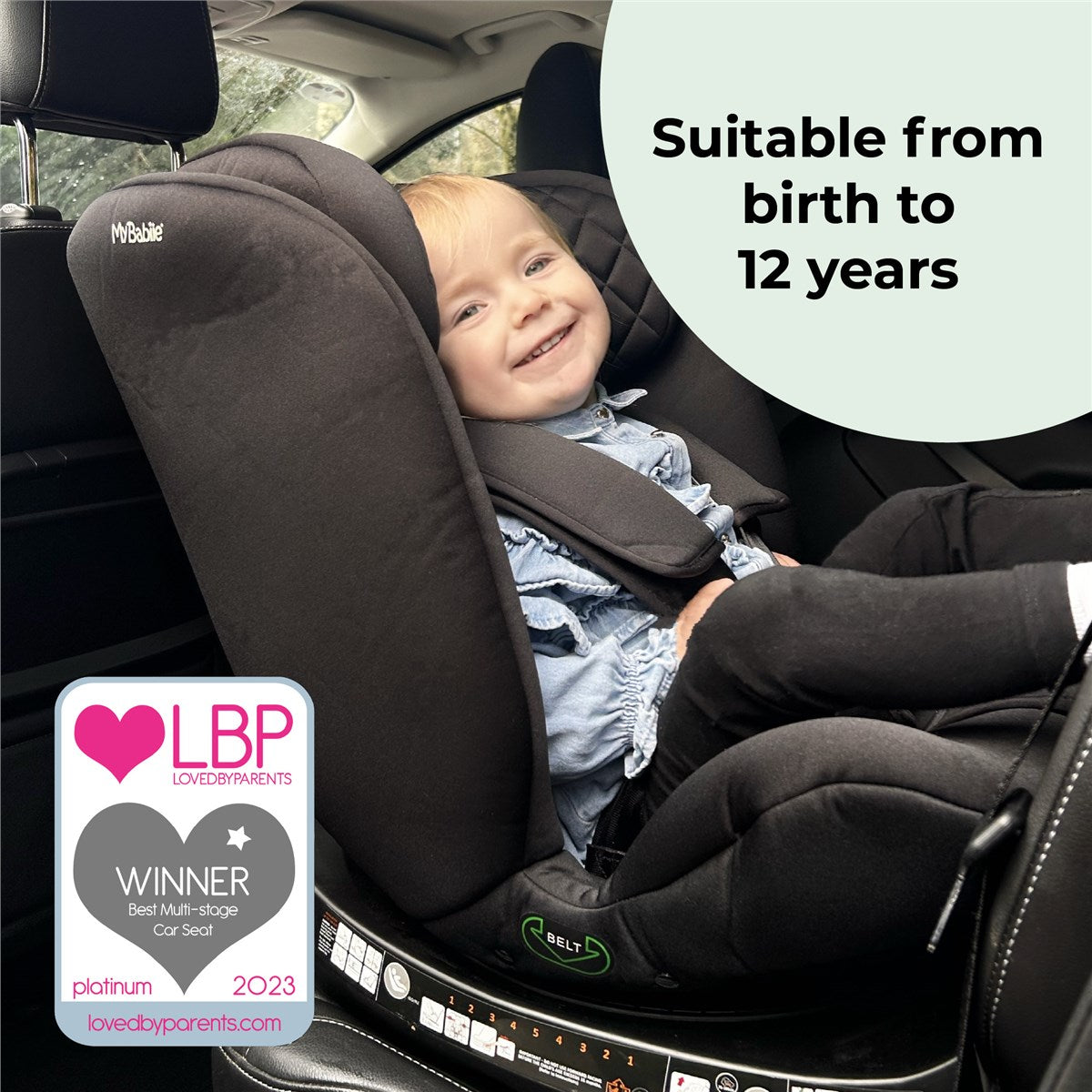 My Babiie Spin i-Size Car Seat, 40-150cm, 0-12 Years