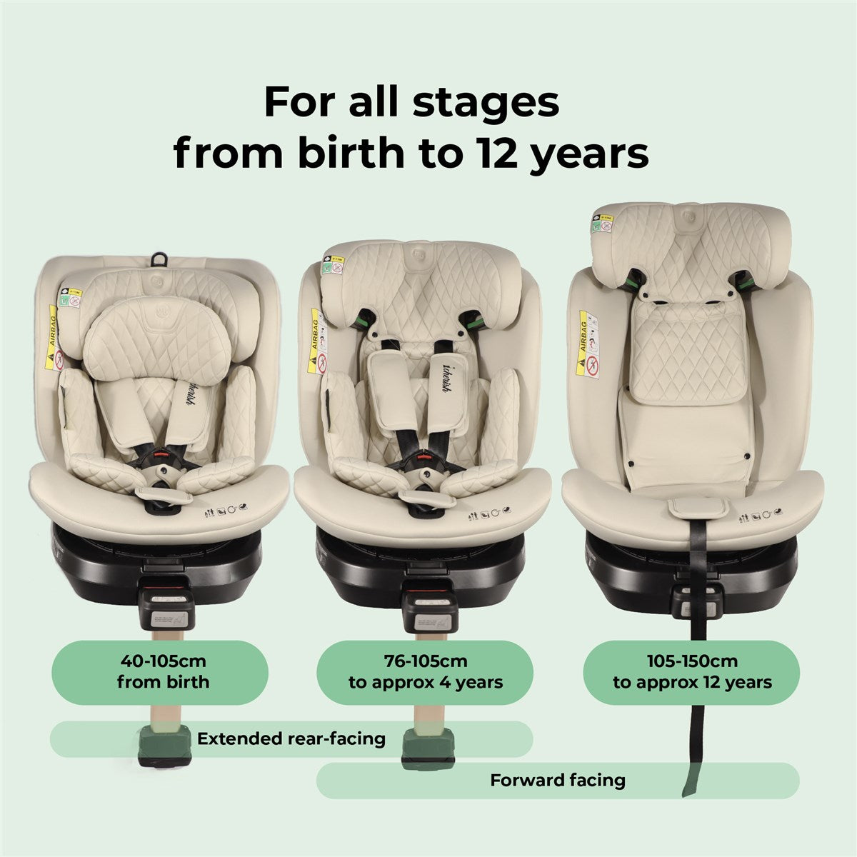 My Babiie Spin i-Size Car Seat, 40-150cm, 0-12 Years