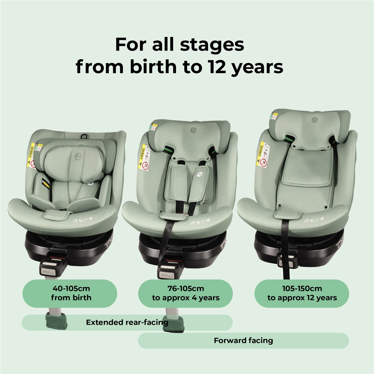 My Babiie Spin i-Size Car Seat, 40-150cm, 0-12 Years