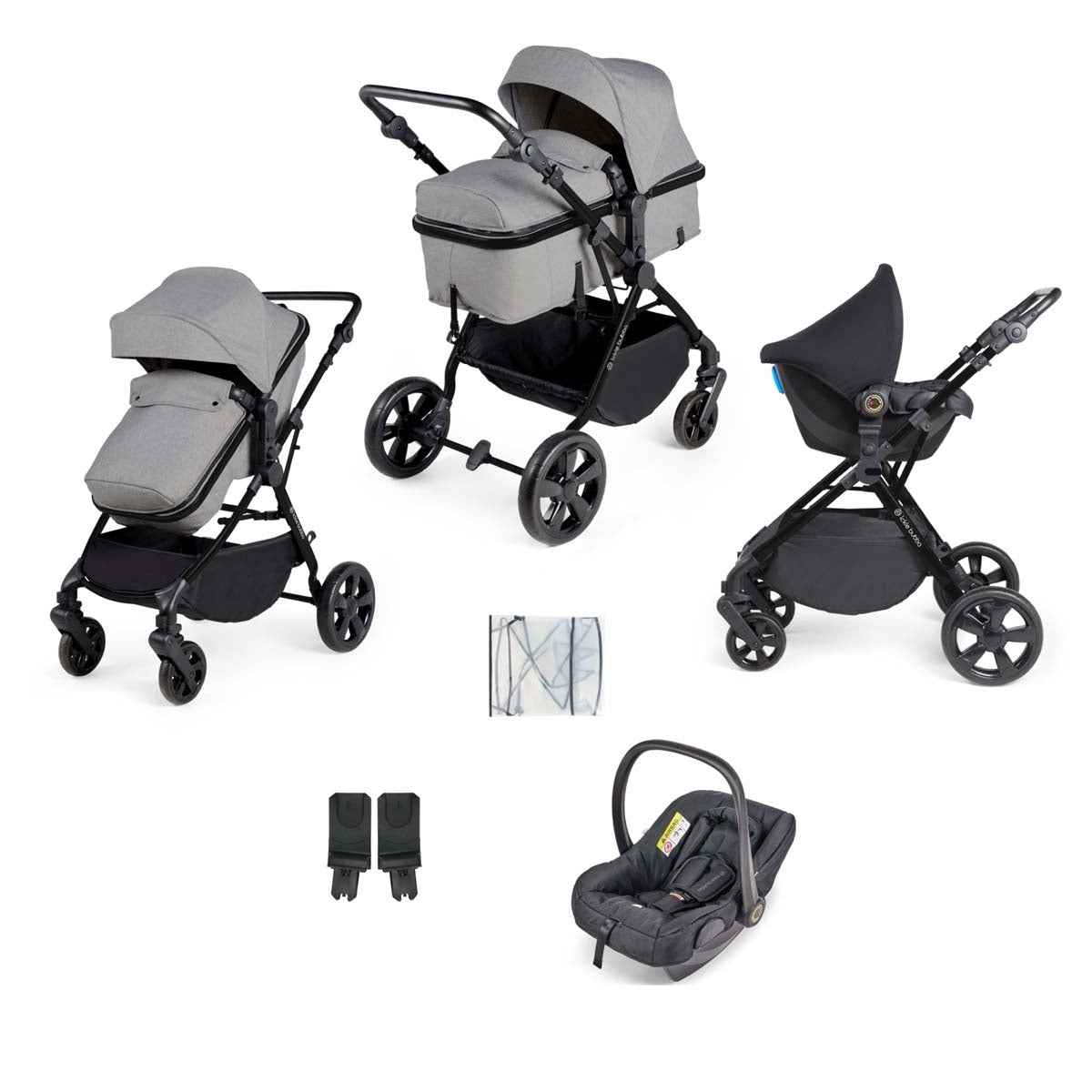 Ickle Bubba Comet 3-In-1 Travel System with Astral Car Seat, Black / Space Grey / Black