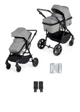 Ickle Bubba Comet 2-In-1 Pram & Pushchair - Black / Space Grey / Black