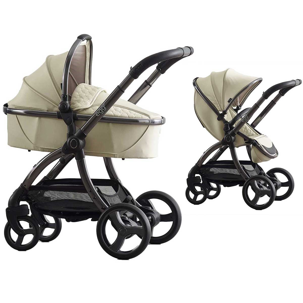 Egg Egg 2 Stroller + Carrycot Complete Pram Set, Moonbeam