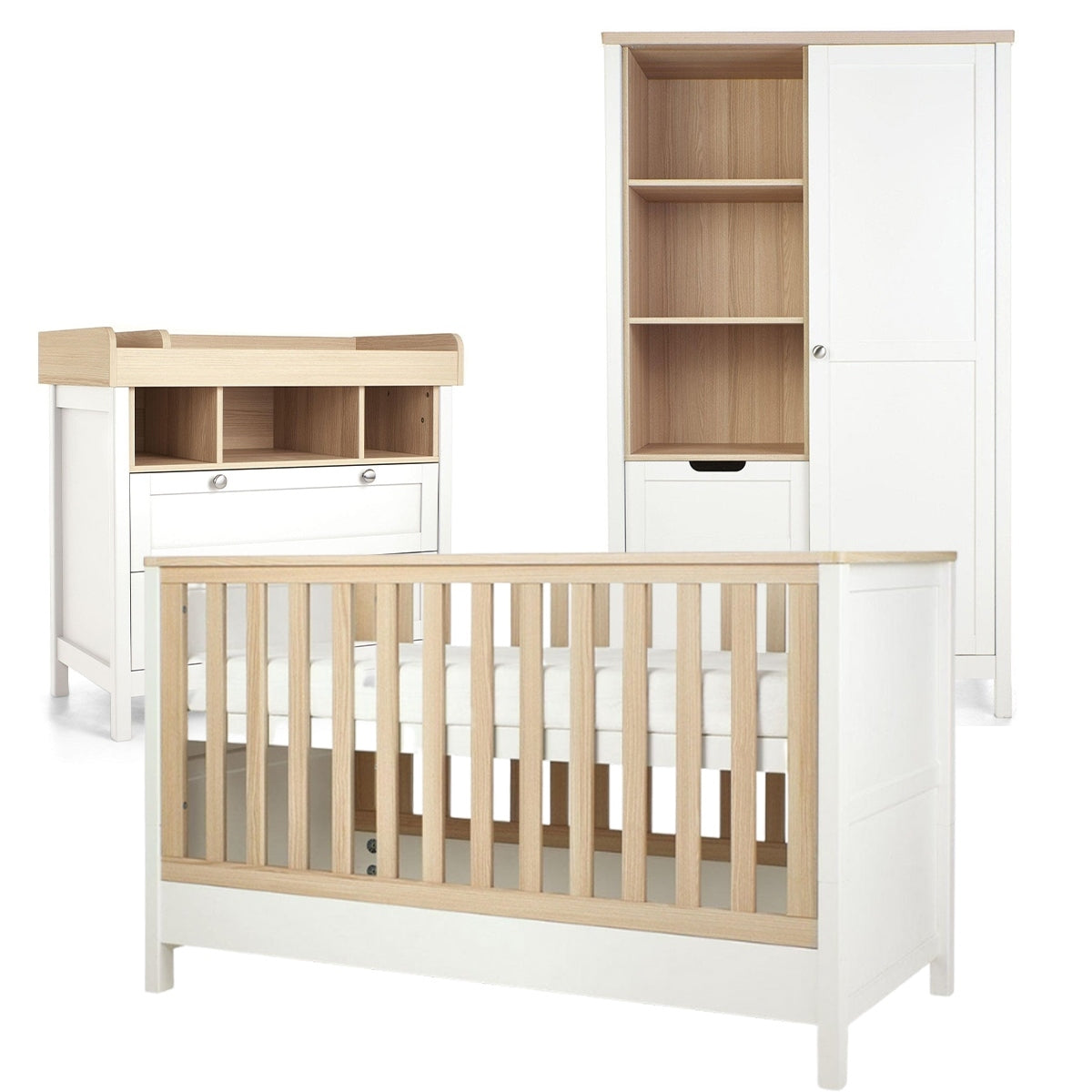 Mamas & Papas Harwell 3 Piece Furniture Range (Cot Bed, Dresser Changer & Wardrobe)