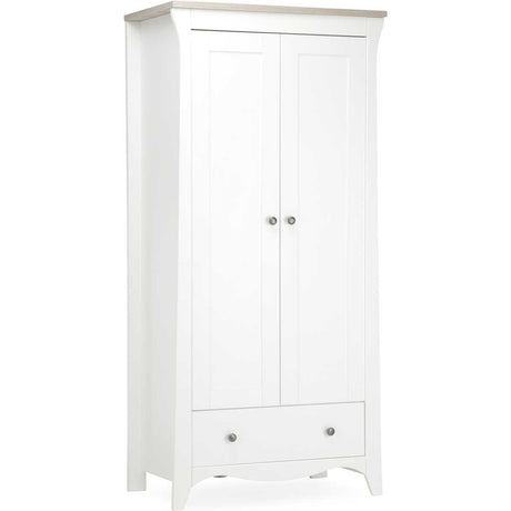 CuddleCo Clara 3 Piece Nursery Furniture Set (Cot Bed, Wardrobe & Dresser) - White & Ash