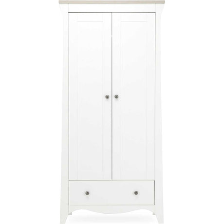 CuddleCo Clara 3 Piece Nursery Furniture Set (Cot Bed, Wardrobe & Dresser) - White & Ash