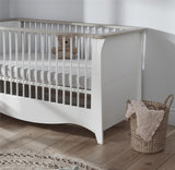 CuddleCo Clara 2 Piece Nursery Furniture Set (Cot Bed & Dresser) - White/Ash