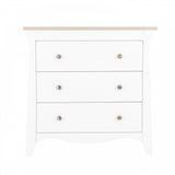 CuddleCo Clara 2 Piece Nursery Furniture Set (Cot Bed & Dresser) - White/Ash