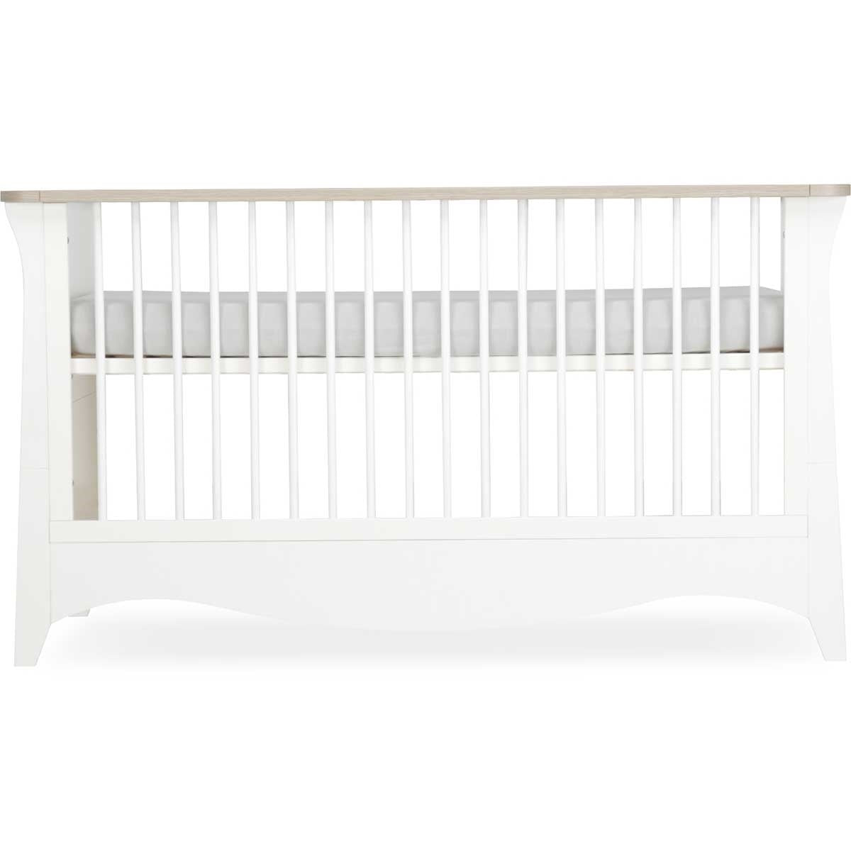 CuddleCo Clara 2 Piece Nursery Furniture Set (Cot Bed & Dresser) - White/Ash