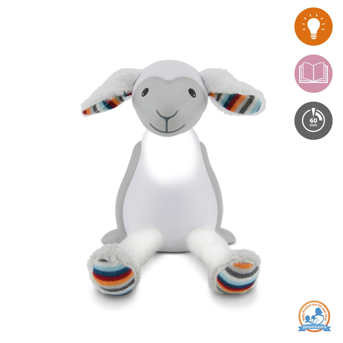 Fin Sheep Reading Night Light Soft Toy