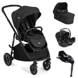 Joie Versatrax On-The-Go Encore 4 Piece Travel System Bundle With Rotating Car Seat, Raven