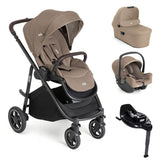 Joie Versatrax On-The-Go Encore 4 Piece Travel System Bundle With Rotating Car Seat, Cashew