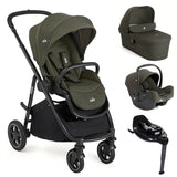 Joie Versatrax On-The-Go Encore 4 Piece Travel System Bundle with Rotating Car Seat, Fern