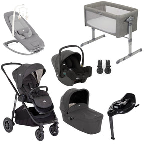 Joie Versatrax Complete Joie Premium Travel System & Starter Nursery Bundle, Shale