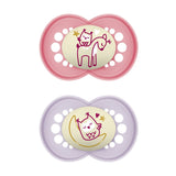 MAM Pure Night 6+M Soother 2pk - Girl
