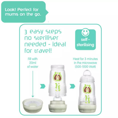 MAM Easy Start 160ml Bottle -3 Pk Blue (Design May Vary)