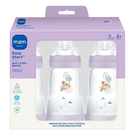 MAM Easy Start 260ml Bottle -3 Pk BlueEasy Start 160ml Bottle -3 Pk Blue (Design May Vary)