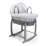 Clair De Lune Grey Wicker Moses Basket