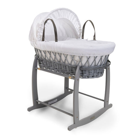 Clair De Lune Grey Wicker Moses Basket