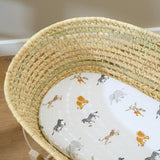 Clair De Lune 2 Pack Fitted Jungle Dream Moses Basket Sheets