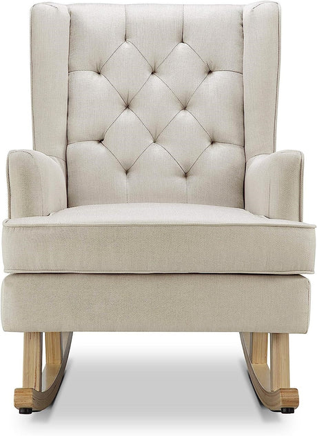 BabyLo Soothe Easy Nursing Chair & Rocker with Stool, Natural