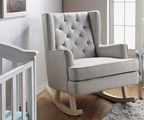 BabyLo Soothe Easy Nursing Chair & Rocker with Stool, Natural