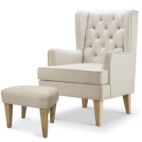 BabyLo Soothe Easy Nursing Chair & Rocker with Stool, Natural