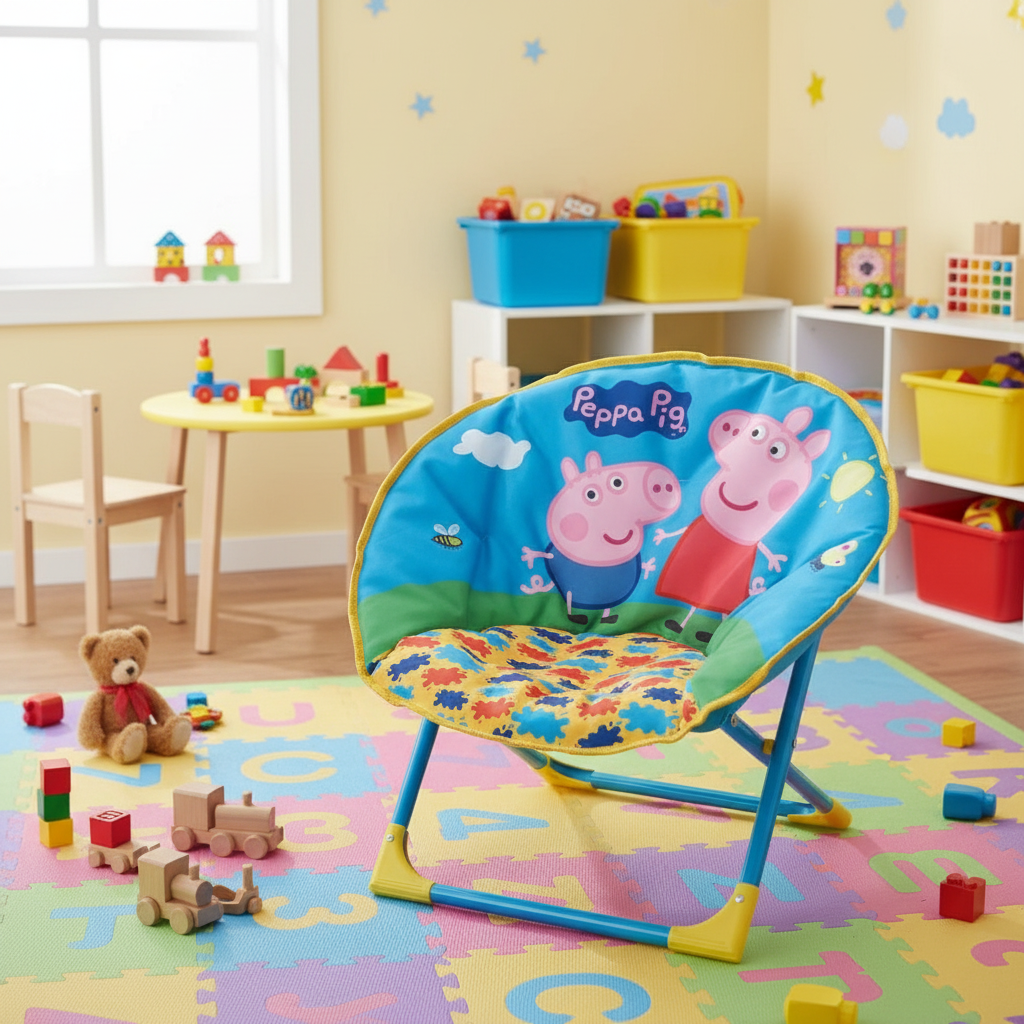 BabyLo Peppa Pig Moon Chair, Ultralight Folding Chair for Kids