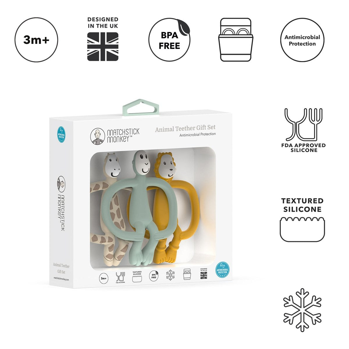 Matchstick Monkey Animal Teether Gift Set