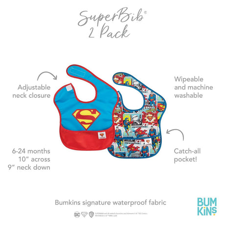 Bumkins SuperBib 2-Pack - Superman Design