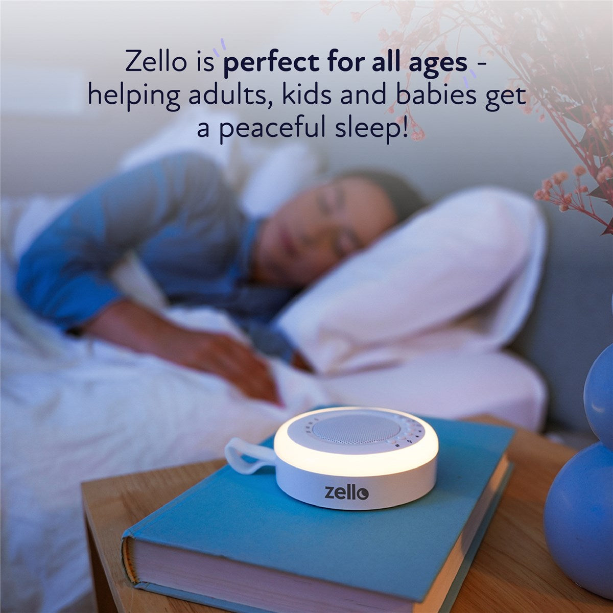 Zello Portable White Noise Machine Baby Sleep Aid – Simple Sound