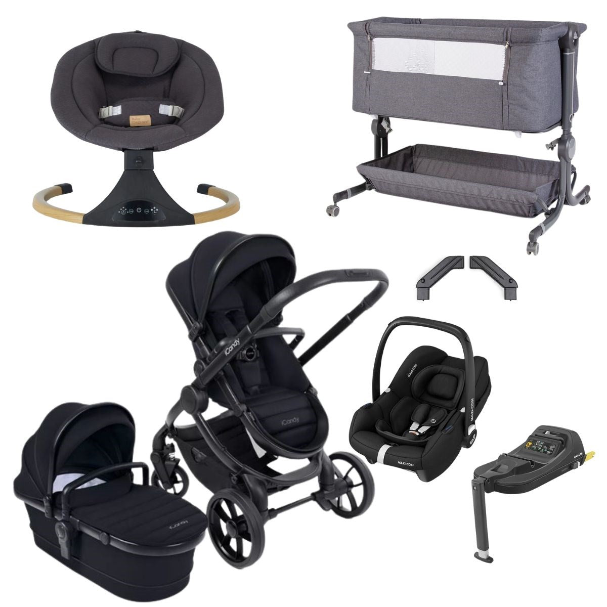 iCandy Peach 7 Premium Travel System & Starter Nursery Bundle, Black