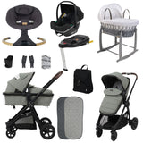 BabyLo Panorama XTi Premium Travel System & Starter Nursery Bundle including Isofix Base 3, Fern Green