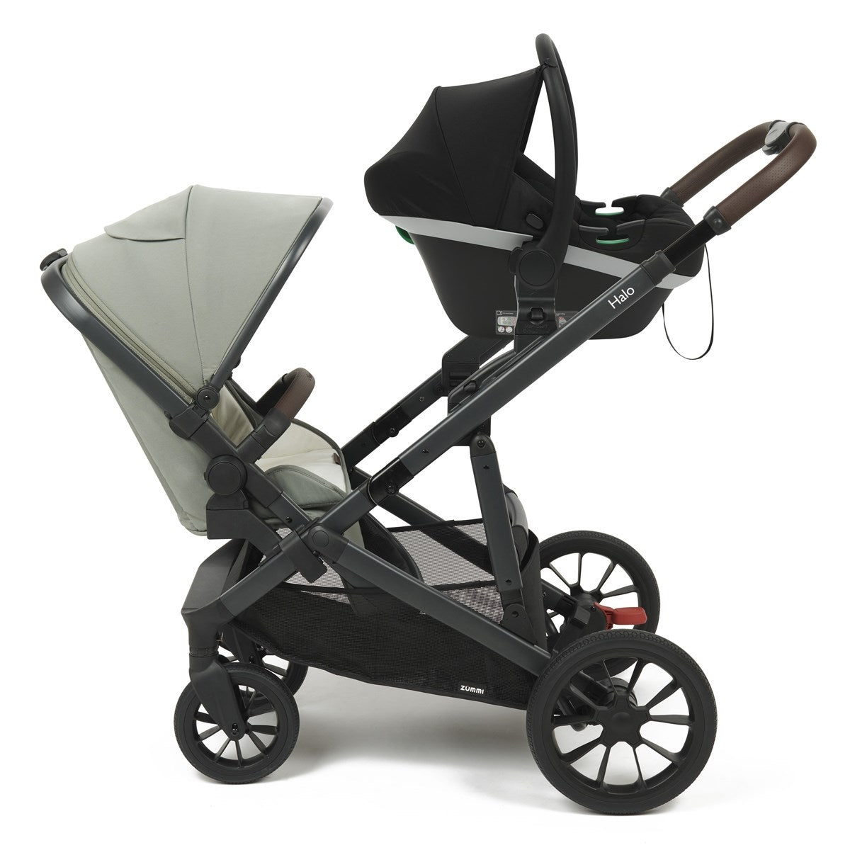 Zummi Halo Twin Complete Set, Sage Green