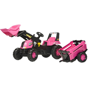 Rolly Toys Junior - Pink Tractor with Loader and Trailer