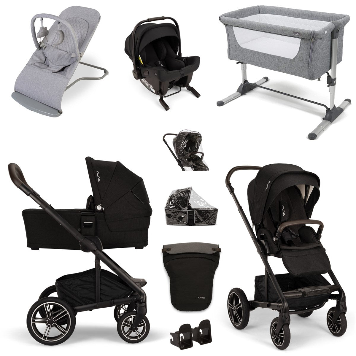 Nuna Mixx Essential Travel & Nursery Bundle, Caviar