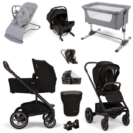 Nuna Mixx Essential Travel & Nursery Bundle, Caviar