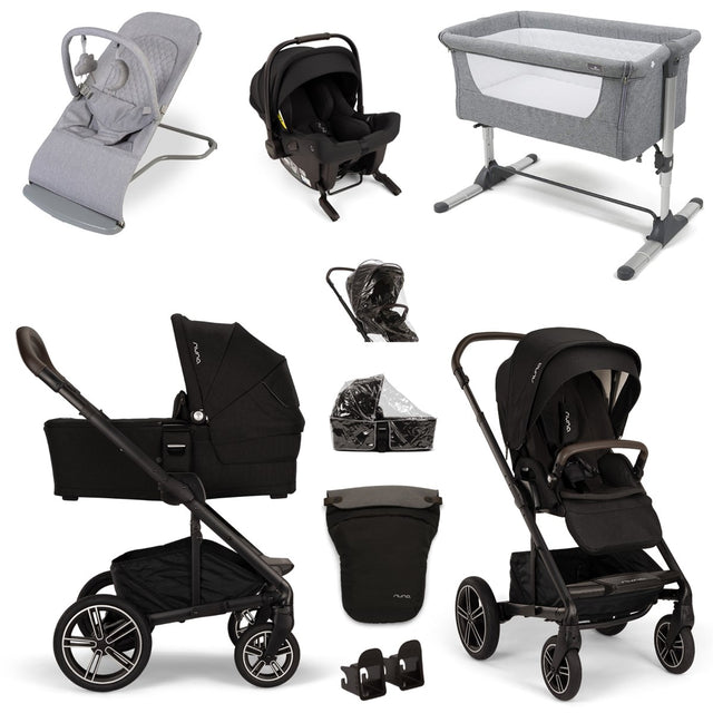 Nuna Mixx Essential Travel & Nursery Bundle, Caviar