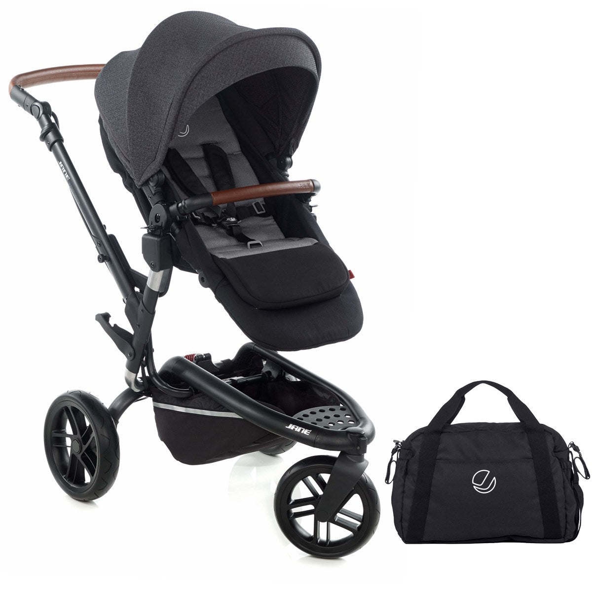 Jane Trider Essential Travel System & Starter Nursery Bundle, Cold Black
