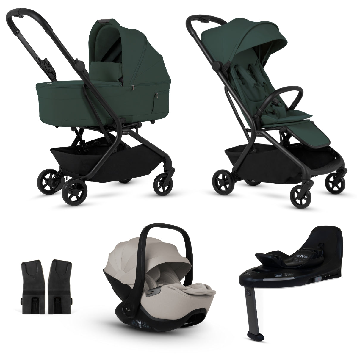 Silver Cross Nia Compact Travel System with Glide 360 Car Seat & Base